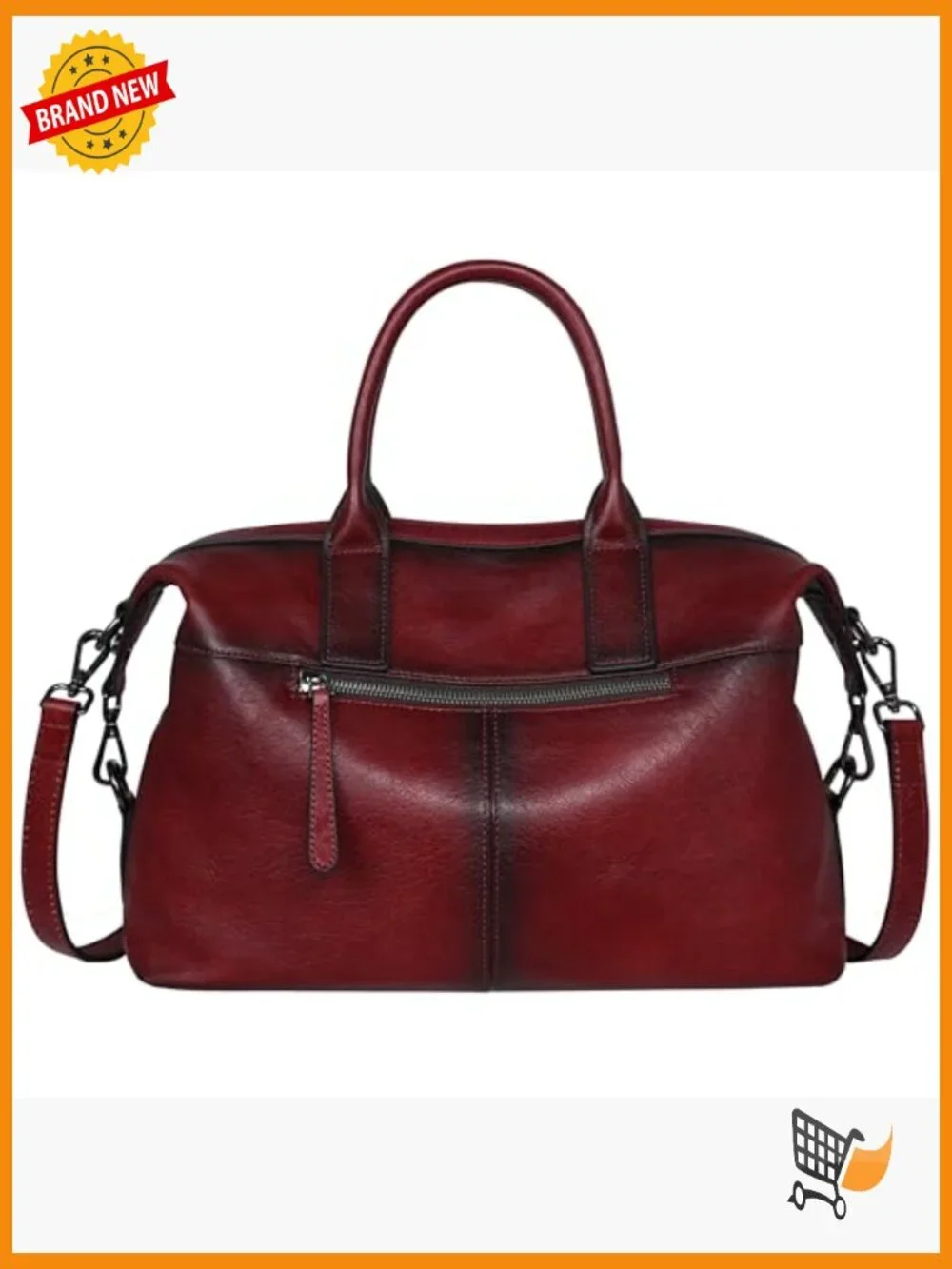 Genuine Leather Satchel Tote Bag Large Capacity Handbag Cross Body